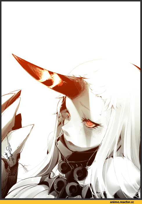 Kantai Collection, Seaport Hime, mizusaki (tengoku), Monochrome (Anime), Anime Art, Anime