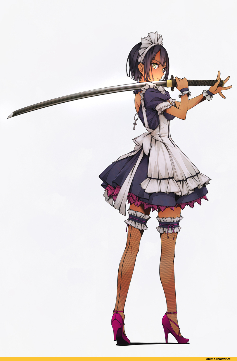 AO, Anime Art, Murakami Suigun, Maid, Опасные Няшки, Anime Няши, Anime