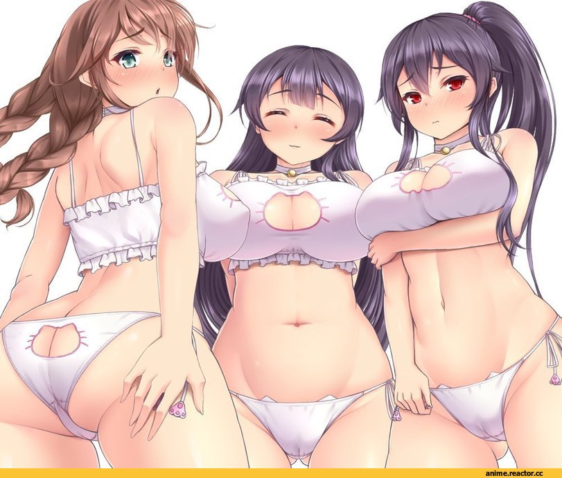 meropan, Yahagi, Kantai Collection, Noshiro, Cat Keyhole Bra, Anime Ero Ass, Anime Ero, Agano, Anime