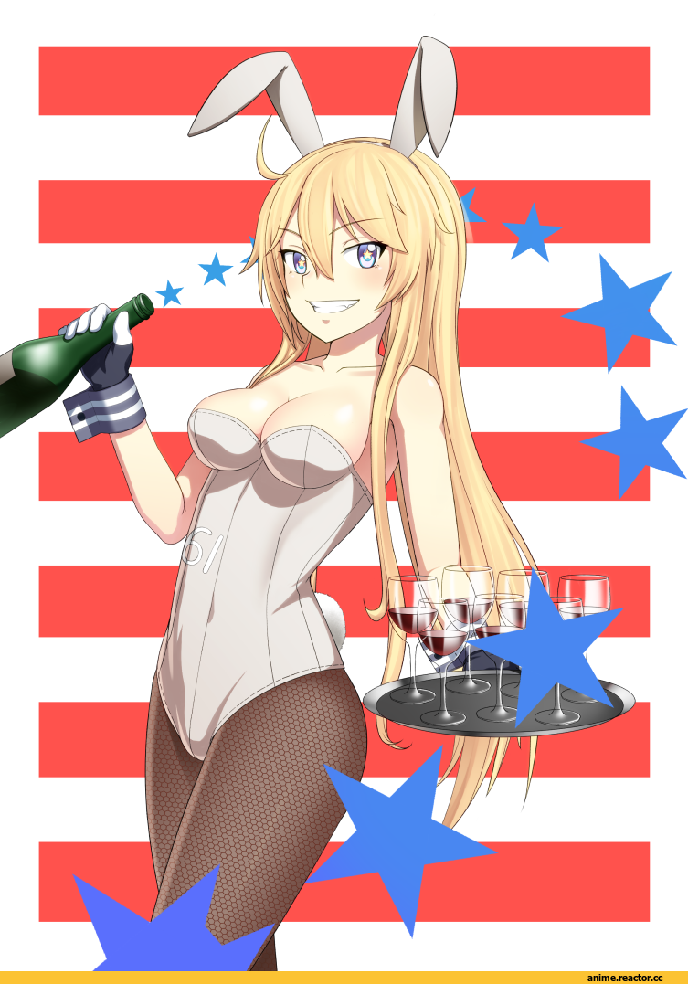 Kantai Collection, Iowa (Kantai Collection), Usagimimi, Animal Ears, Anime