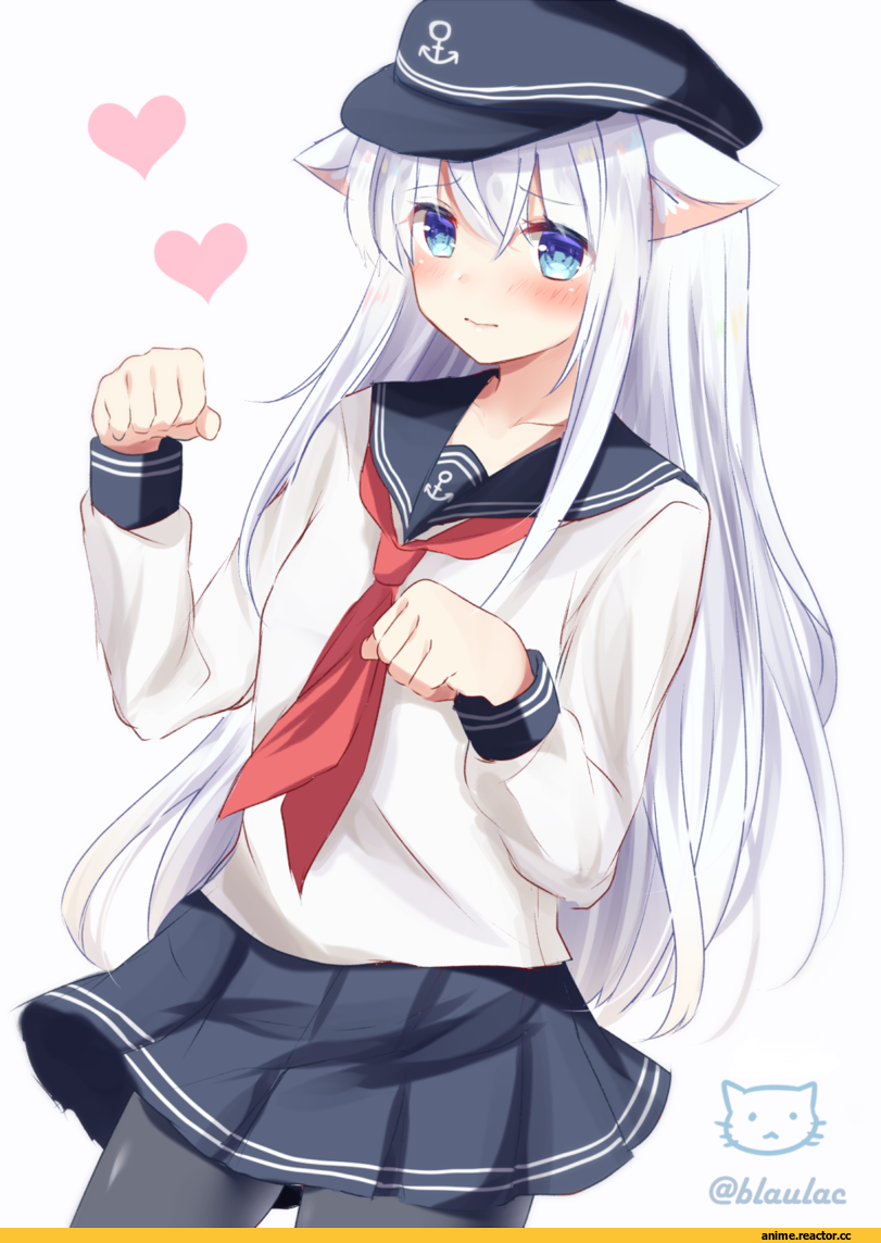 masakazu (coccinellee), Hibiki (Kantai Collection), Kantai Collection, neko, Animal Ears, Anime
