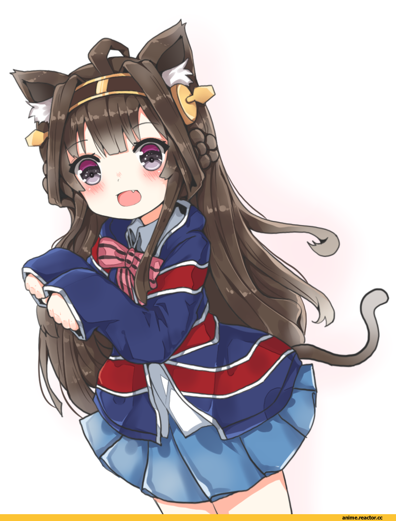 Kongou (Kantai Collection), Kantai Collection, nekomimi, Animal Ears, kujou karen, crossover, kin-iro mosaic, Anime