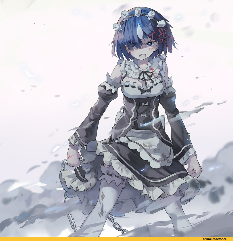 Re Zero Kara Hajimeru Isekai Seikatsu, Rem (re zero), Maid, удалённое, Anime
