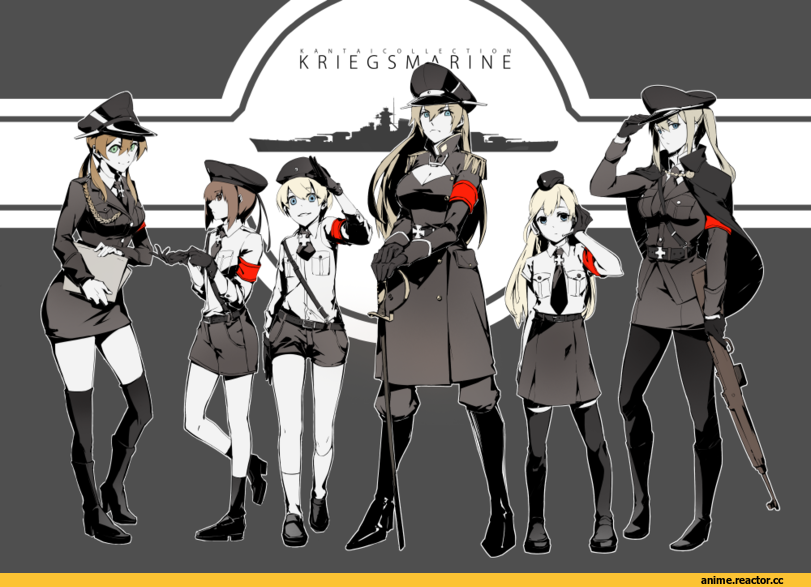 Kantai Collection, Bismarck (Kantai Collection), graf zeppelin (kantai collection), Prinz Eugen (Kantai Collection), U-511 (Kantai Collection), Z1 Leberecht Maass (Kantai Collection), Z3 Max Schultz (Kantai Collection), truc bui, Anime