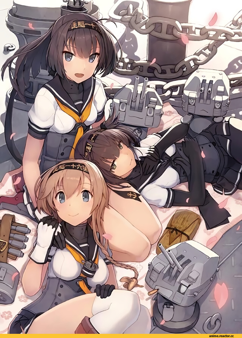 Kantai Collection, Akizuki (Kantai Collection), Hatsuzuki (Kantai Collection), Teruzuki (Kantai Collection), shizuma yoshinori, Anime