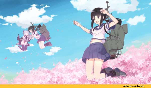 anime gif, Fubuki (Kantai Collection), Murakumo, Miyuki (Kantai Collection), Hatsuyuki (Kantai Collection), Isonami, Shirayuki (kantai collection), kaku choushi, Northern Ocean Hime, Supply Depot Hime, Anime, Kantai Collection