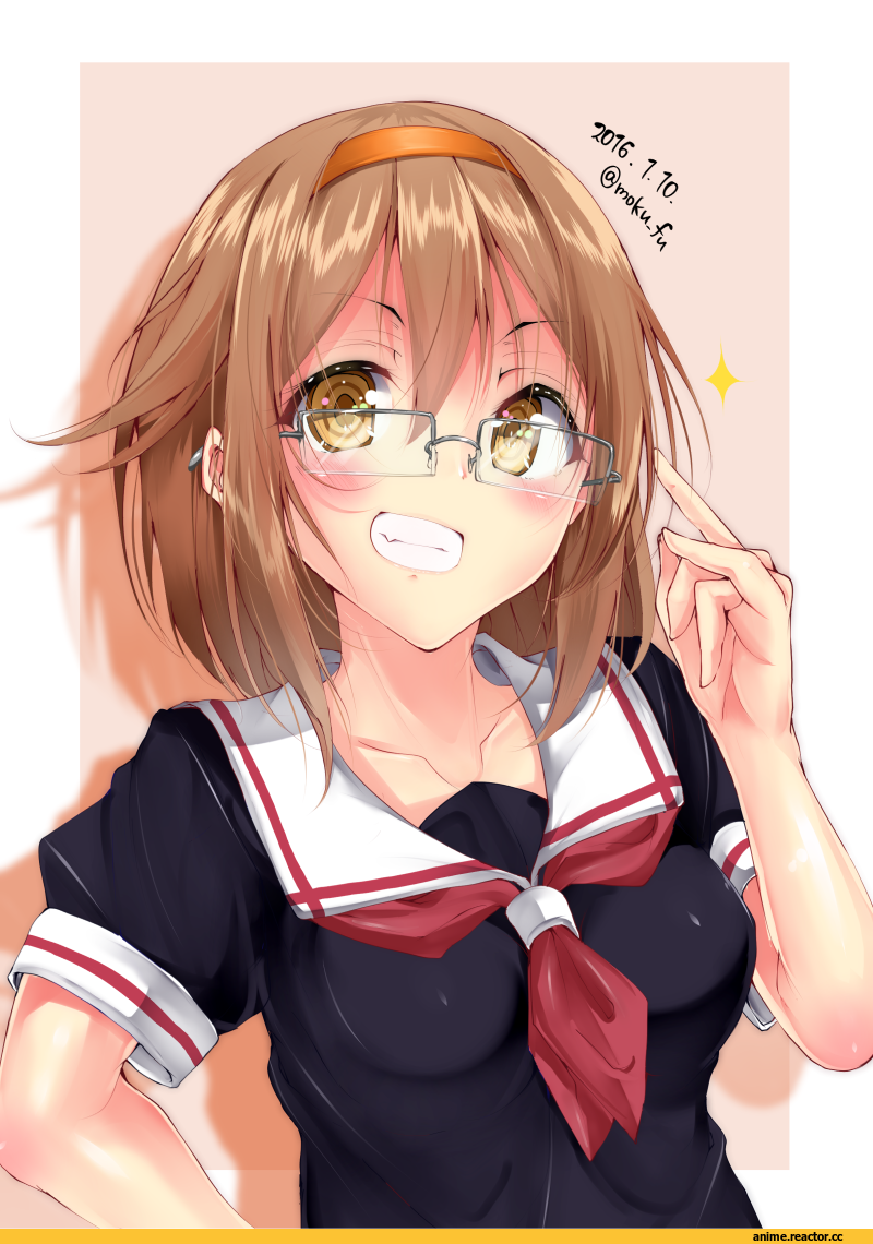 mokufuu, Megane, Yuudachi, Kantai Collection, Shiratsuyu (Kantai Collection), Anime