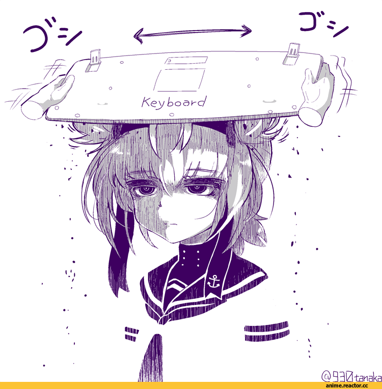 Kantai Collection, Hatsuzuki (Kantai Collection), tanaka kusao, Monochrome (Anime), Anime Art, Anime