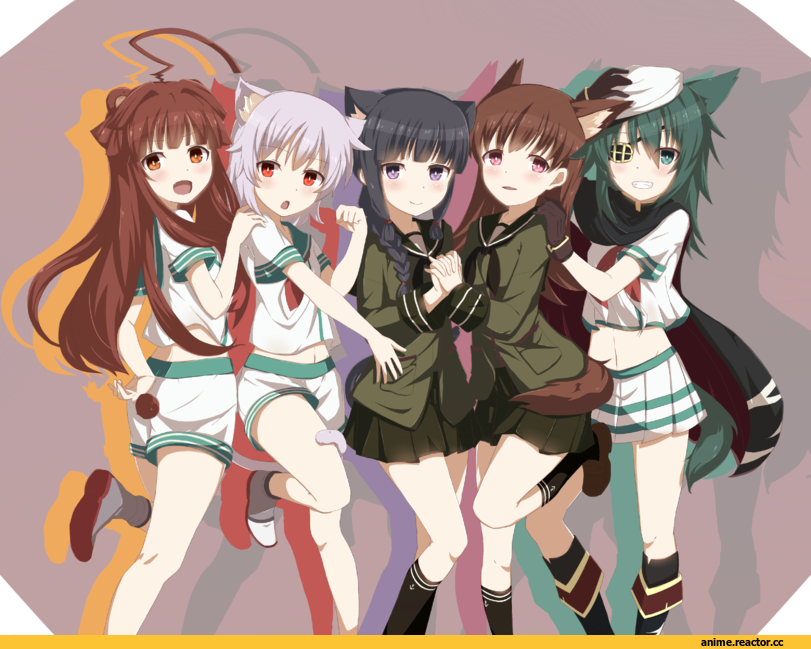 Kiso, Kantai Collection, Kitakami (Kantai Collection), Kuma (Kantai Collection), Ooi (Kantai Collection), Tama (Kantai Collection), akbskenmb48-40, nekomimi, Animal Ears, Anime