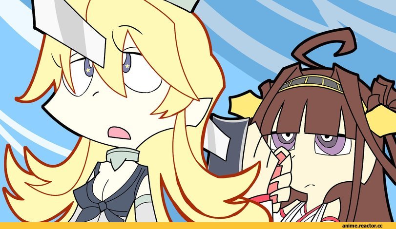 Iowa (Kantai Collection), Kantai Collection, Kongou (Kantai Collection), crossover, Panty & Stocking with Garterbelt, Anime