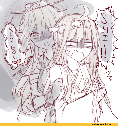 kvlen, Kongou (Kantai Collection), Kantai Collection, Iowa (Kantai Collection), Monochrome (Anime), Anime Art, Anime