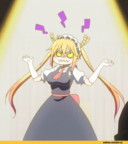 Tooru (MaiDragon), Kobayashi-san Chi no Maid Dragon, Maid, anime gifs, Dragon Girl (Anime), Monster Girl (Anime), Anime