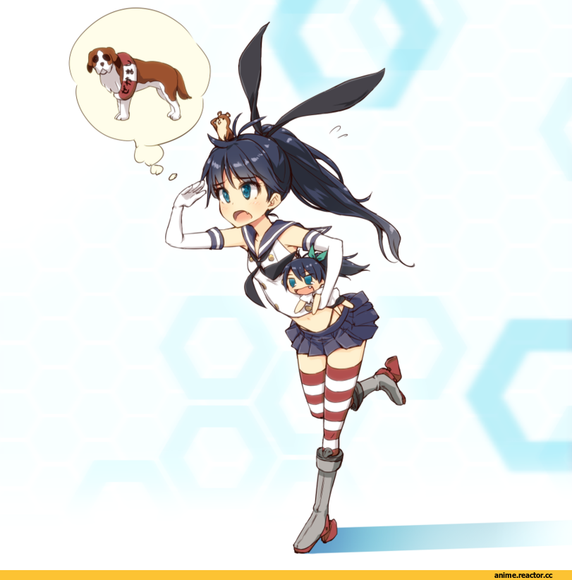 Ganaha Hibiki, Idolmaster, Shimakaze, Kantai Collection, crossover, Anime
