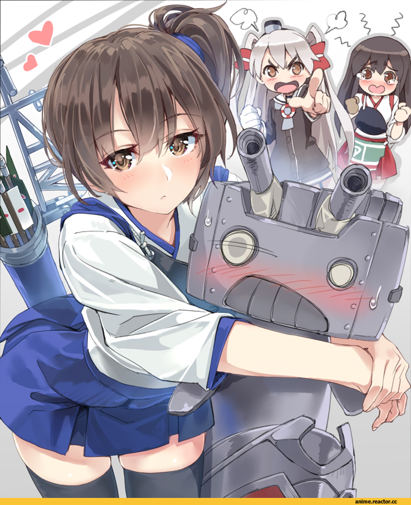 YahaKo, Kantai Collection, Akagi (Kantai Collection), Amatsukaze (Kantai Collection), Kaga (Kantai Collection), rensouhou-kun, Anime