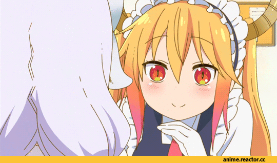 Tooru (MaiDragon), Kobayashi-san Chi no Maid Dragon, Kanna Kamui, Dragon Girl (Anime), Monster Girl (Anime), Maid, anime gif, Anime