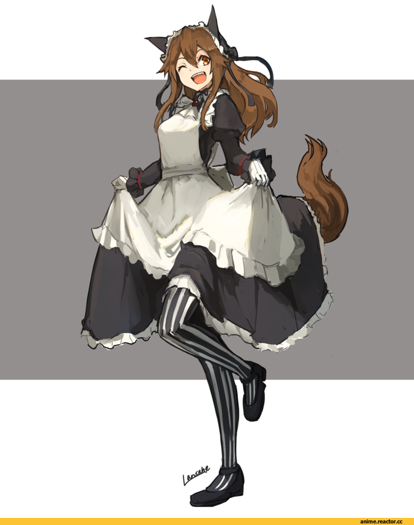 Anime Art, lansane, Animal Ears, Maid, Anime