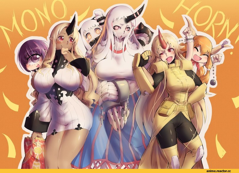 Kantai Collection, Northern Ocean Hime, Ibuki Suika, Touhou Project, Seaport Hime, tionishia, Monster Musume, manako, Hoshiguma Yuugi, crossover, Anime