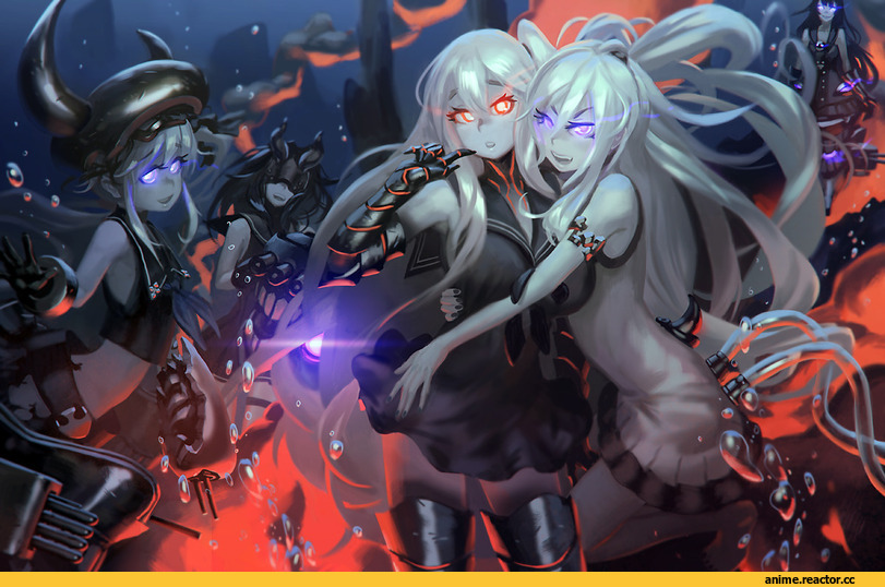 Kantai Collection, Doyora, Anime Art, Destroyer Hime, Light Cruiser Hime, Light Cruiser Oni, Aircraft Carrier Hime, Submarine Hime, Shinkaisei-kan, Anime