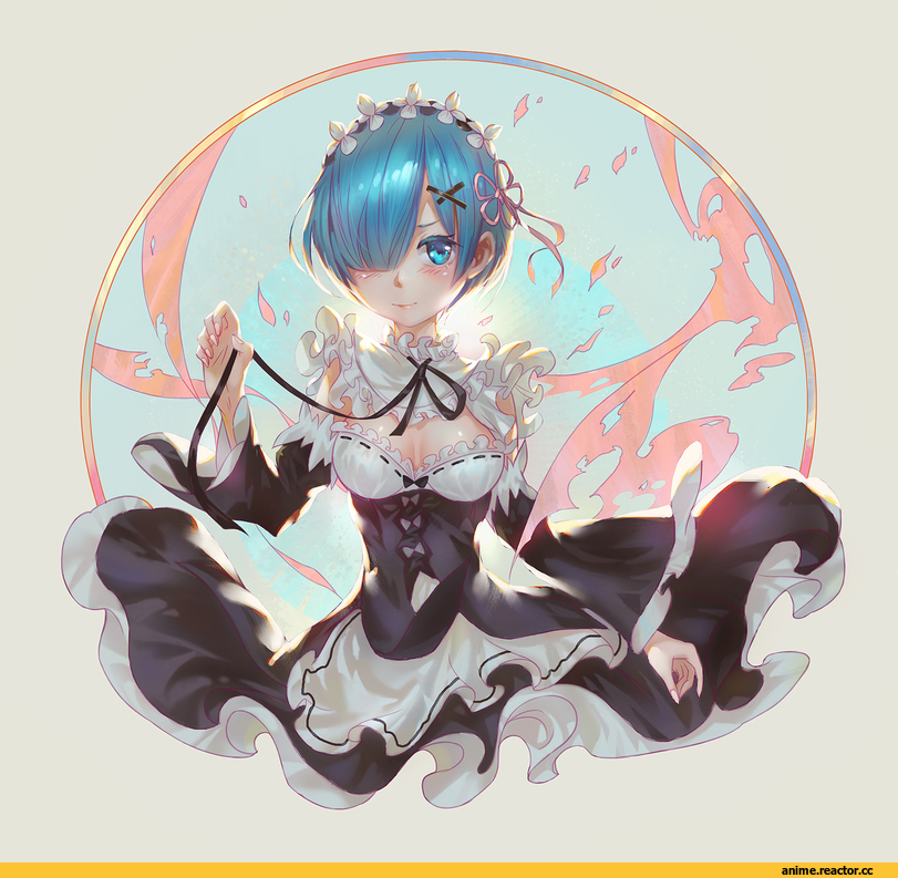Re Zero Kara Hajimeru Isekai Seikatsu, Rem (re zero), cgshuchai, Anime Art, Maid, Large Breasts (Anime), Anime