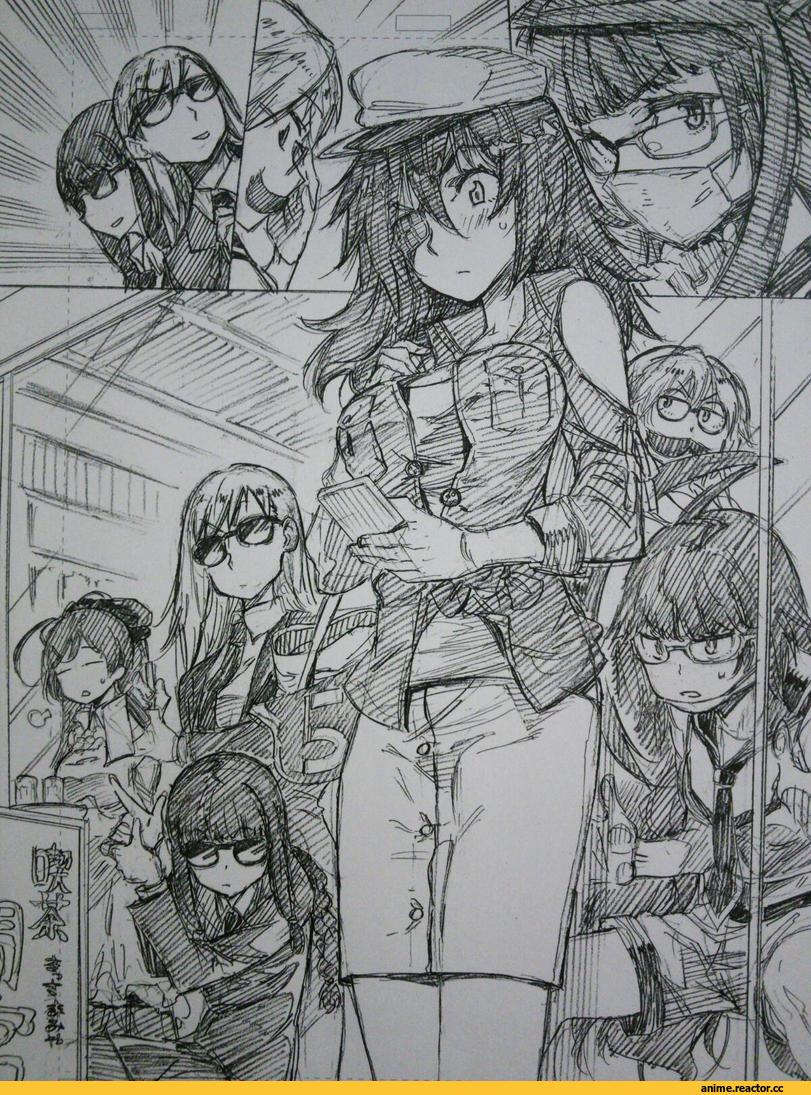 kojima takeshi, Kiso, Kantai Collection, Kitakami (Kantai Collection), Kuma (Kantai Collection), Mamiya (kantai collection), Ooi (Kantai Collection), Tama (Kantai Collection), Anime Paint, Anime Art, Anime