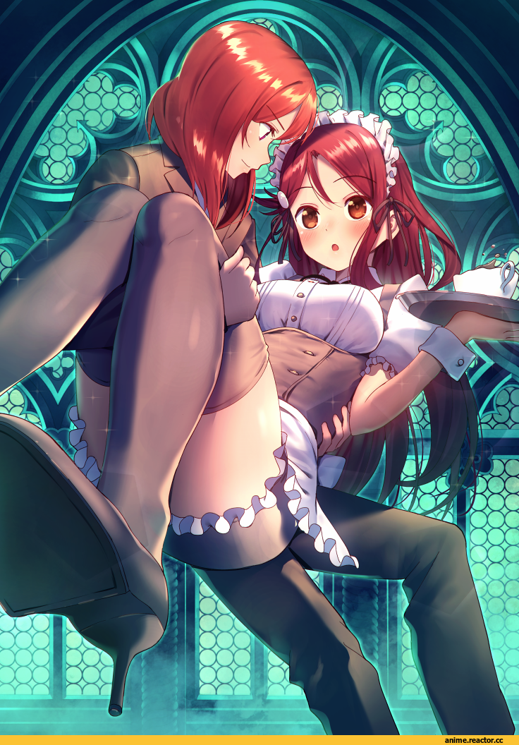 Anime Art, nagareboshi, Love Live!, Nishikino Maki, Love Live! Sunshine!!, Sakurauchi Riko, Maid, Anime
