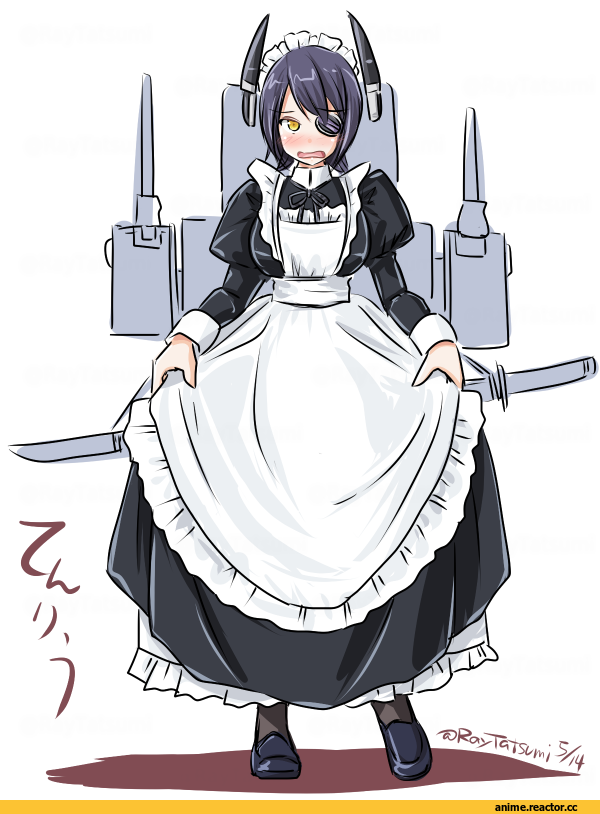 tatsumi rei, Kantai Collection, Tenryuu, Maid, Anime