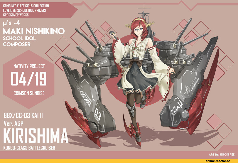 Kirishima (Kantai Collection), Kantai Collection, Nishikino Maki, Love Live!, hiroki ree, Anime