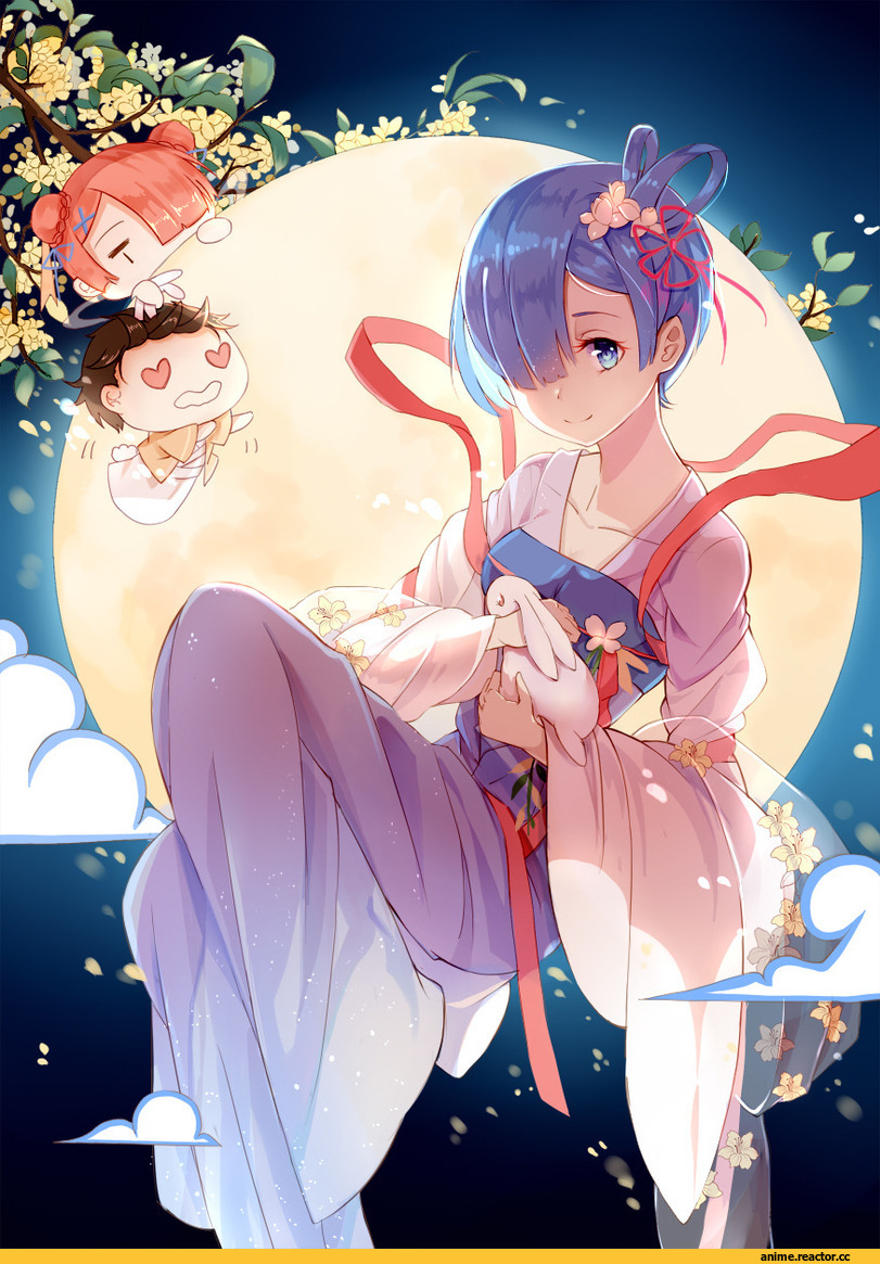 Re Zero Kara Hajimeru Isekai Seikatsu, Rem (re zero), Ram (Re Zero), Natsuki Subaru, amicis (amisic), Anime