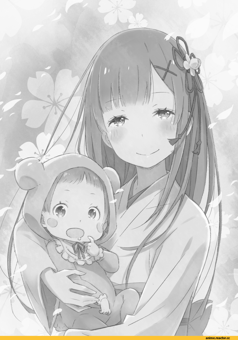 Re Zero Kara Hajimeru Isekai Seikatsu, Rem (re zero), gashin, Monochrome (Anime), Anime