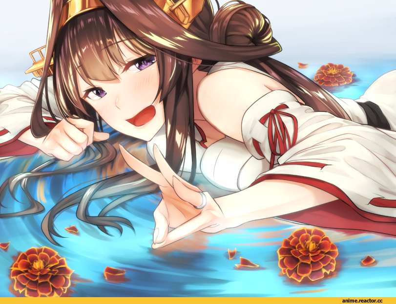 Baffu, Kongou (Kantai Collection), Kantai Collection, highres, Anime