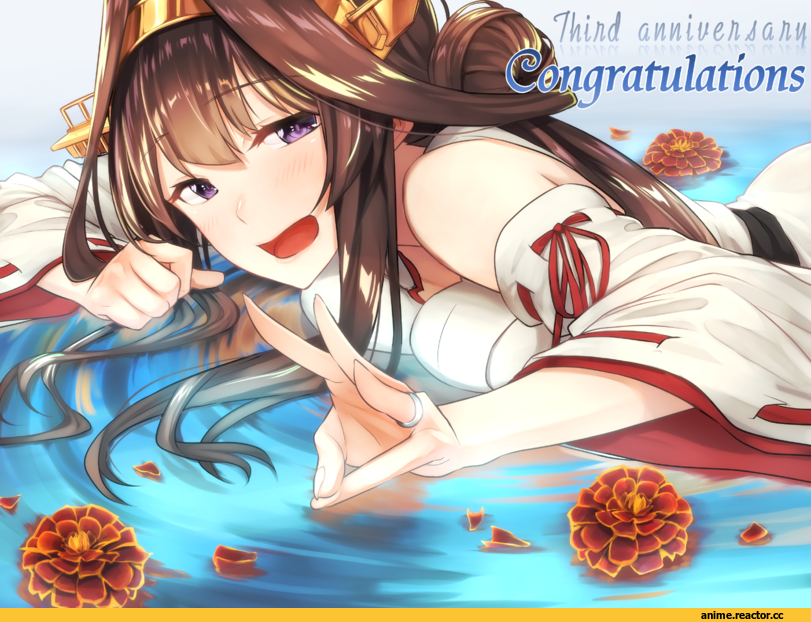 Baffu, Kongou (Kantai Collection), Kantai Collection, highres, Anime