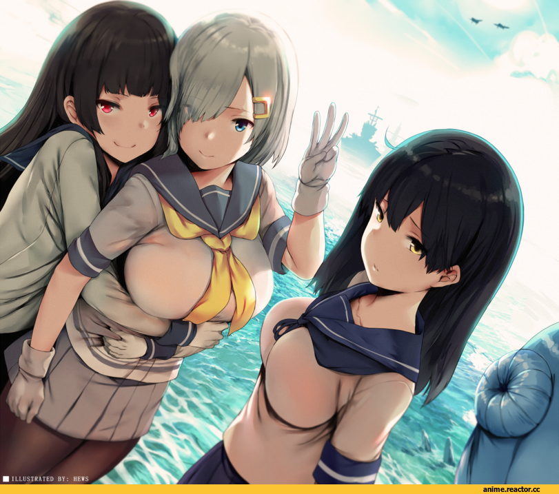 Hamakaze (Kantai Collection), Kantai Collection, Isokaze (Kantai Collection), Urakaze, Ushio (Kantai Collection), hews hack, Anime