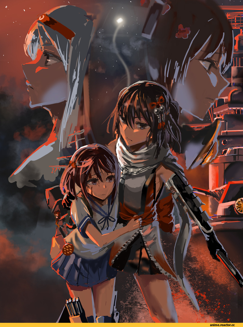 Kantai Collection, Sazanami (Kantai Collection), Sendai (Kantai Collection), Shoukaku, Yamato (Kantai Collection), ssamjang (misosan), Anime