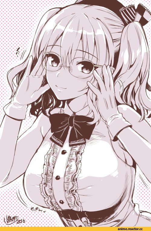 Kojima Saya, Anime Art, Kashima (Kantai Collection), Kantai Collection, Monochrome (Anime), Megane, Anime