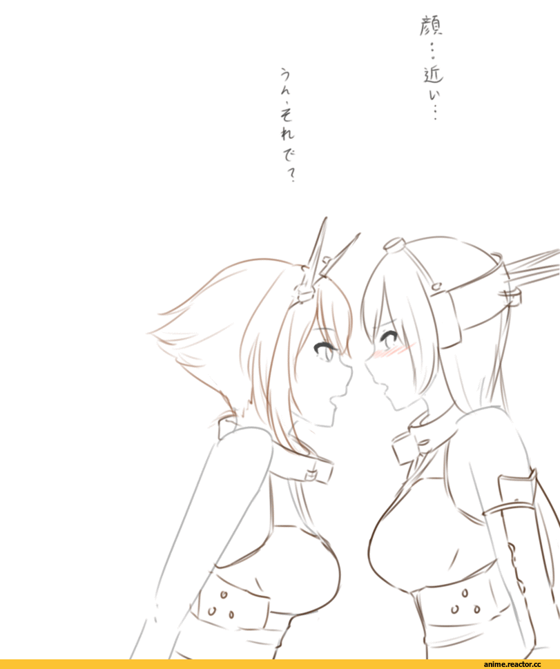Kantai Collection, Nagato (Kantai Collection), Mutsu, Monochrome (Anime), Shoujo Ai, Anime Гифки, Anime