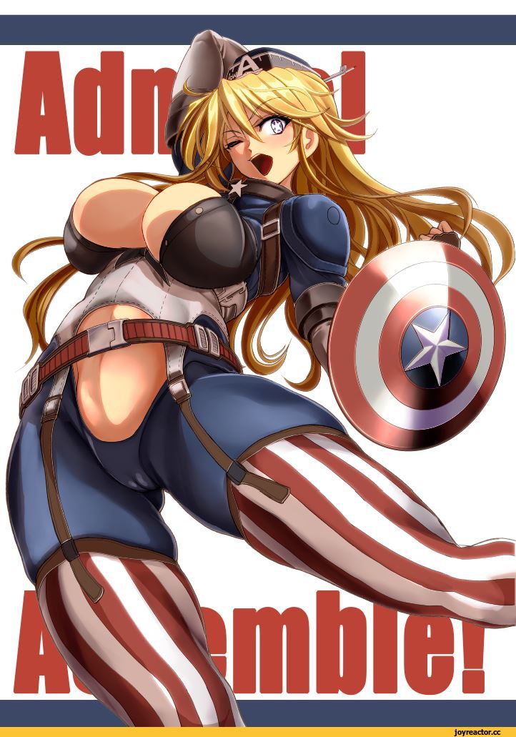 kawaraya a-ta, Iowa (Kantai Collection), Kantai Collection, Captain America, Marvel, фэндомы, r63, Anime