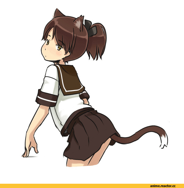 hayashi naoharu, Shikinami (Kantai Collection), Kantai Collection, anime gif, neko, Animal Ears, Anime