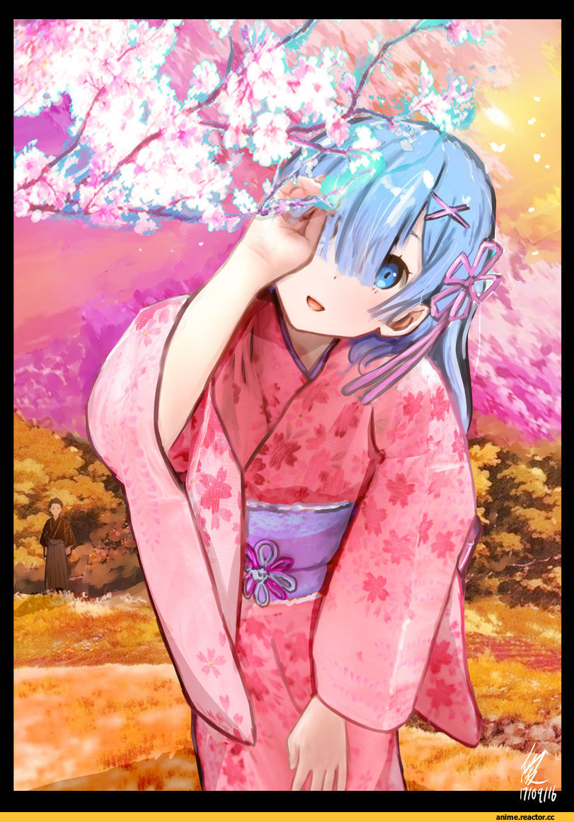 Re Zero Kara Hajimeru Isekai Seikatsu, Rem (re zero), Natsuki Subaru, Commander182, Yukata, Anime Paint, Anime Art, Anime