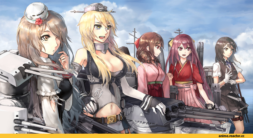 ttc, Kantai Collection, Anime Paint, Anime Art, Iowa (Kantai Collection), Harukaze (Kantai Collection), Kamikaze (Kantai Collection), Pola (Kantai Collection), Anime