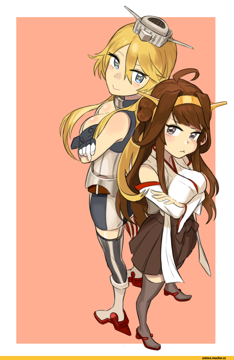 Iowa (Kantai Collection), Kantai Collection, Kongou (Kantai Collection), gom (kooskoo), Anime Art, Anime