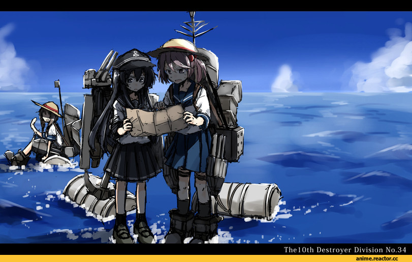 usui harusame, Akatsuki, Kantai Collection, Sazanami (Kantai Collection), Anime