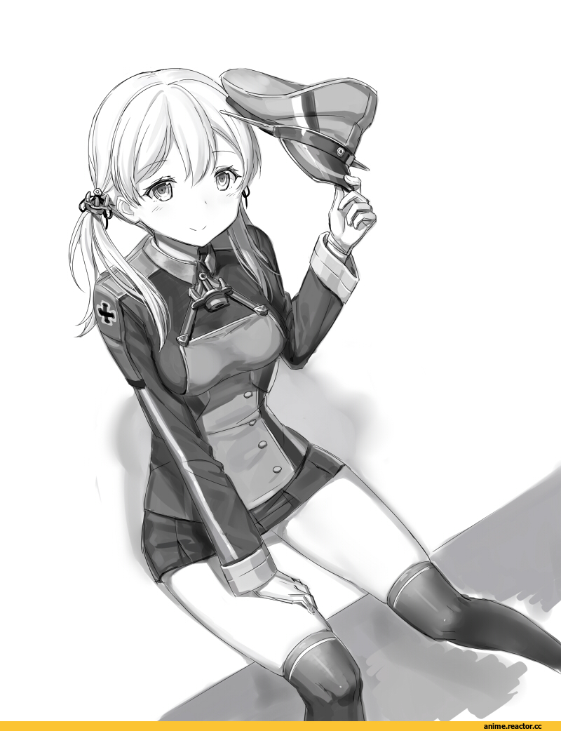 Prinz Eugen, Kantai Collection, cnm, Monochrome (Anime), Anime
