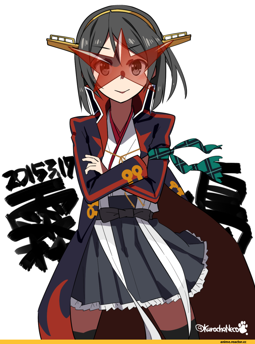 Kirishima (Kantai Collection), Kantai Collection, kuro chairo no neko, Gurren Lagann, crossover, удалённое, Anime