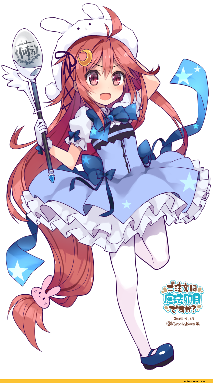 Kantai Collection, Uzuki (Kantai Collection), kuro chairo no neko, crossover, Gochuumon wa Usagi Desu ka?, Anime