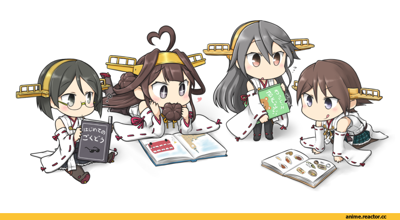 Kantai Collection, Kongou (Kantai Collection), Kirishima (Kantai Collection), Haruna (Kantai Collection), Hiei, Hamu Koutarou, Anime