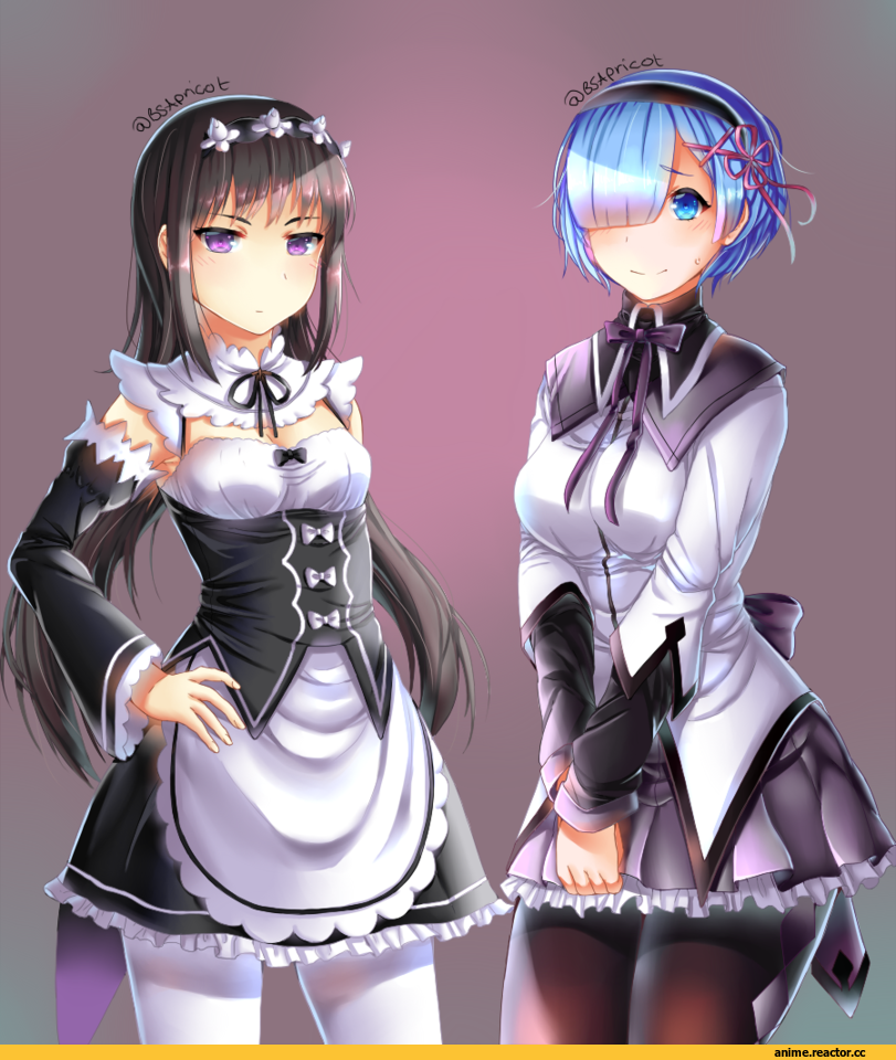 Re Zero Kara Hajimeru Isekai Seikatsu, Mahou Shoujo Madoka Magica, Rem (re zero), Akemi Homura, BitterSweetApricot, crossover, Anime