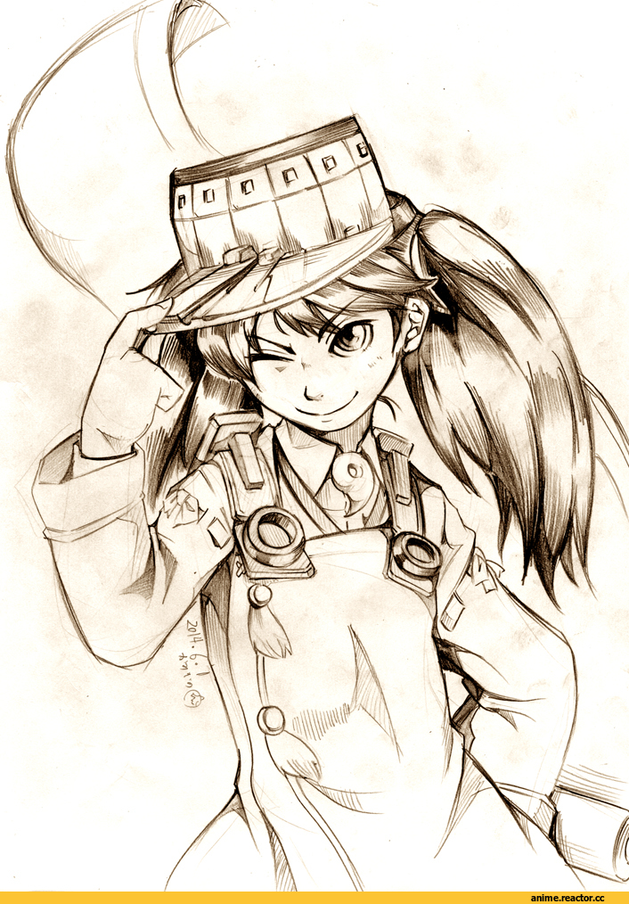 Kantai Collection, Ryuujou, kamizono (spookyhouse), Monochrome (Anime), Anime