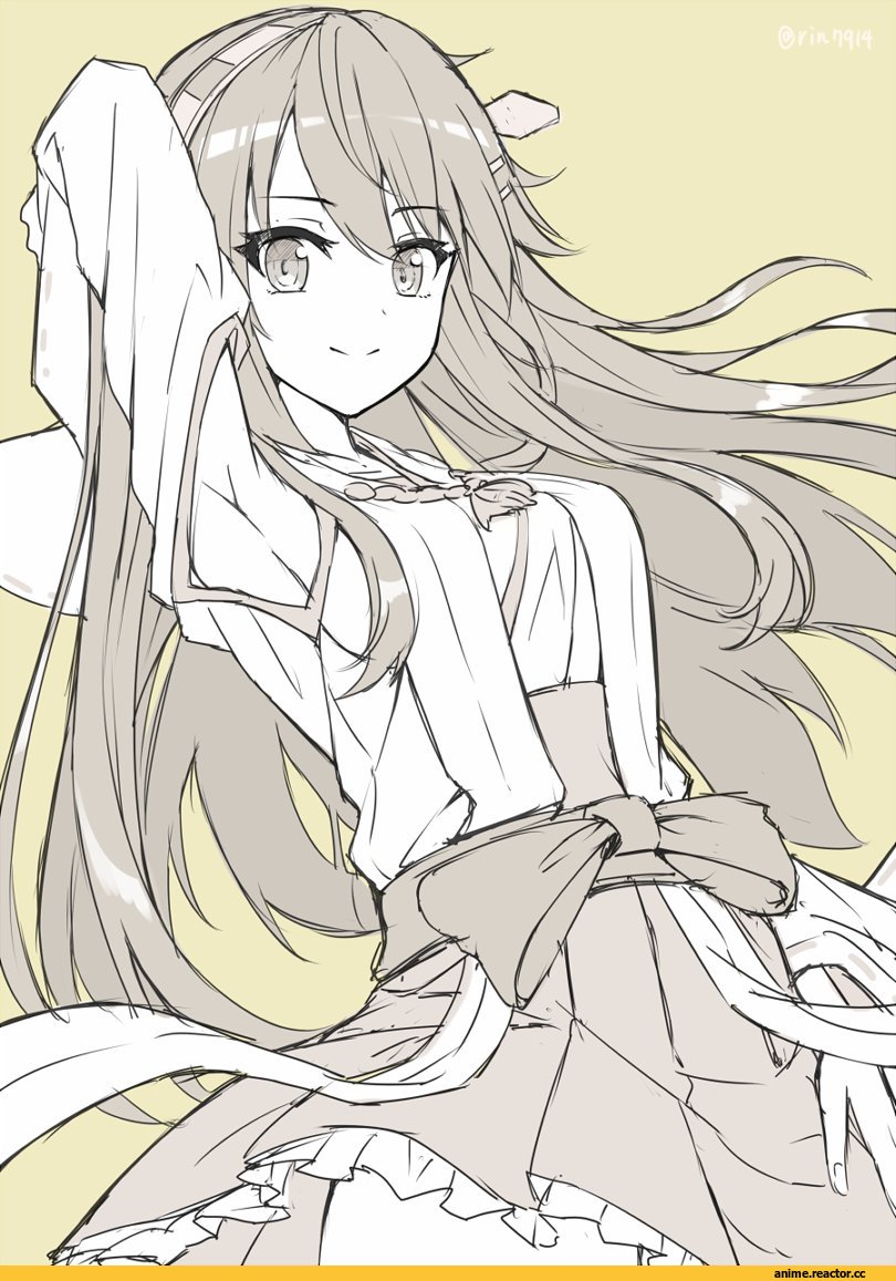Haruna (Kantai Collection), Kantai Collection, Monochrome (Anime), Nikkunemu, Anime Art, Anime