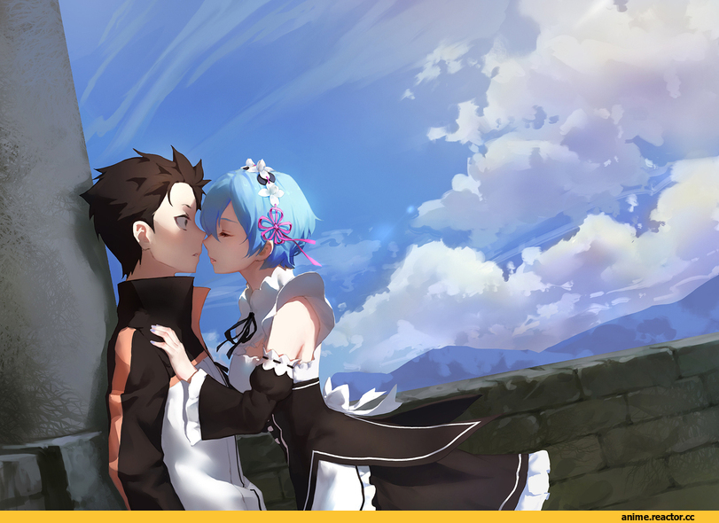 Re Zero Kara Hajimeru Isekai Seikatsu, Natsuki Subaru, Rem (re zero), stuck, Anime Art, Anime