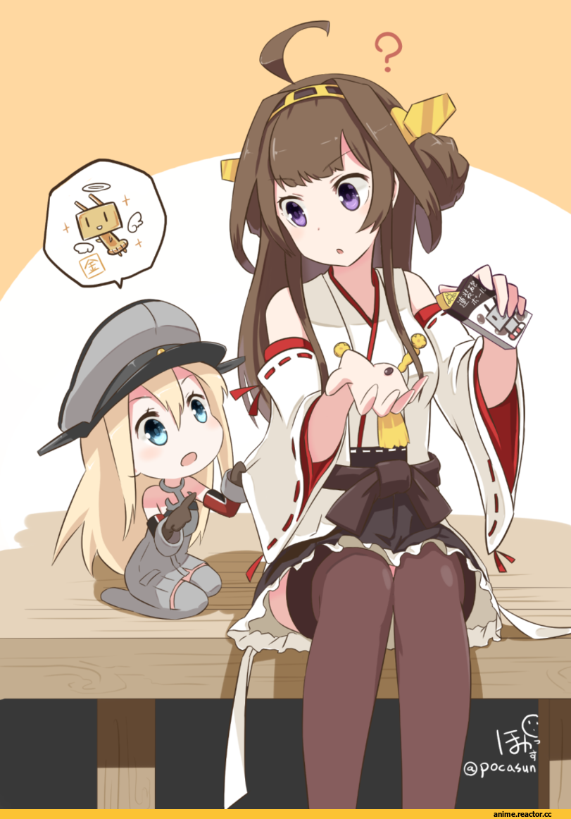 Pokasu, Bismarck (Kantai Collection), Kantai Collection, Kongou (Kantai Collection), Anime